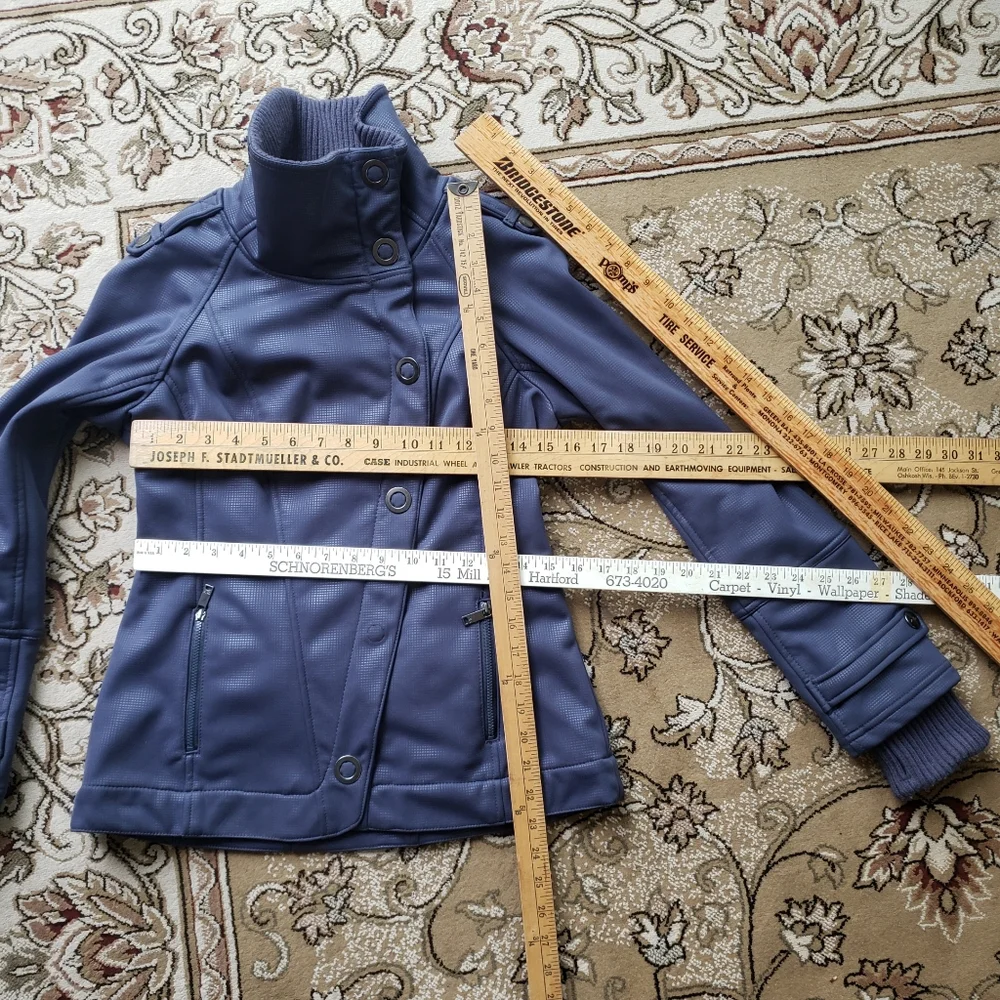 Zella asymmetrical snap moto jacket coat, FLAW: with missing snap XS purple